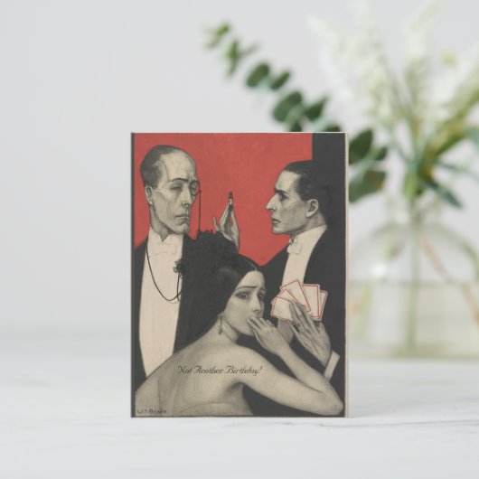 Vintage niet nog een verjaardagskunstvolk briefkaart (Staand voorkant)