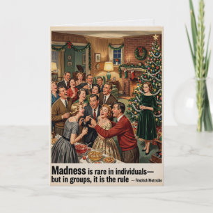 Vintage Nietzsche Kerstmis Sarcasme Kaart