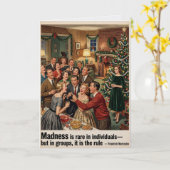 Vintage Nietzsche Kerstmis Sarcasme Kaart (Gele Bloem)