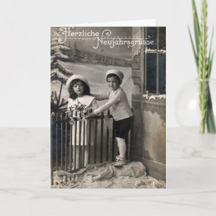 Vintage : nieuwjaar - feestdagen kaart