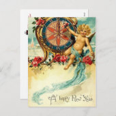 Vintage : nieuwjaar - feestdagenkaart (Voorkant / Achterkant)