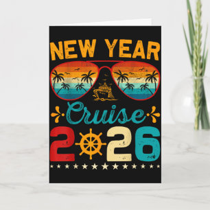 Vintage Nieuwjaars Cruise 2026 Familie Matching Ny Kaart
