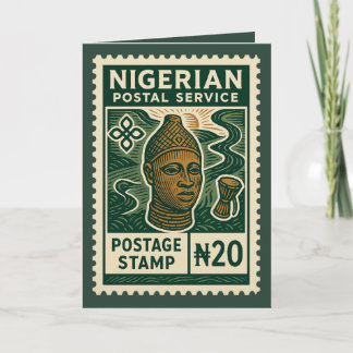 Vintage Nigeria Postage Stamp Kaart