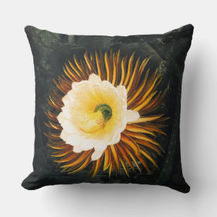 Vintage Night-Blowing Cereus Gotische Kunst Kussen