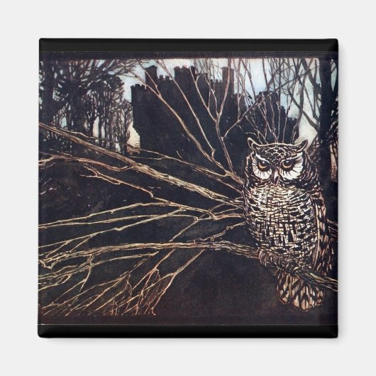 Vintage Night Owl Rackham Magneet (Voorkant)