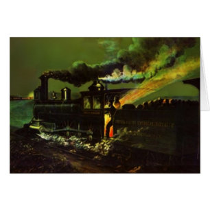 Vintage Night Railroad-kaart