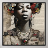 vintage nina collage deco 1 poster (Voorkant)