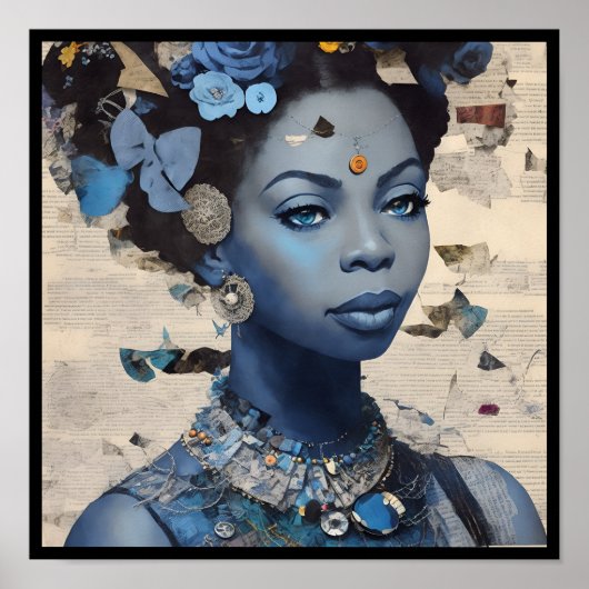 vintage nina collage deco 3 poster (Voorkant)