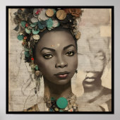 vintage nina collage deco 4 poster (Voorkant)