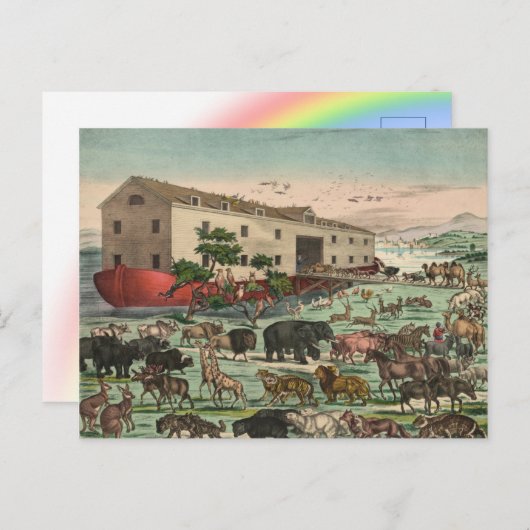 Vintage Noah's Ark Briefkaart (Voorkant / Achterkant)