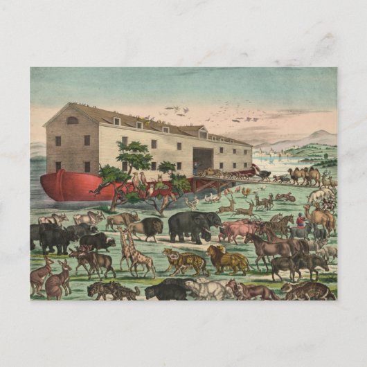 Vintage Noah's Ark Briefkaart (Voorkant)