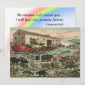 Vintage Noah's Ark Feestdagenkaart (Voorkant / Achterkant)