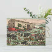 Vintage Noah's Ark Feestdagenkaart (Staand voorkant)