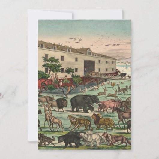 Vintage Noah's Ark Feestdagenkaart (Voorkant)