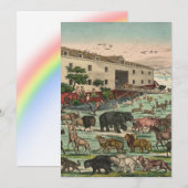 Vintage Noah's Ark Feestdagenkaart (Voorkant / Achterkant)