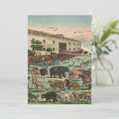 Vintage Noah's Ark Feestdagenkaart (Staand voorkant)