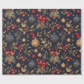 Vintage Noel Holiday  Cadeaupapier (Vlak)