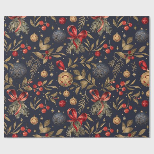 Vintage Noel Holiday  Cadeaupapier (Vlak)