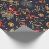 Vintage Noel Holiday  Cadeaupapier (Hoek)