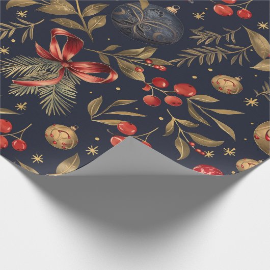 Vintage Noel Holiday Cadeaupapier (Hoek)