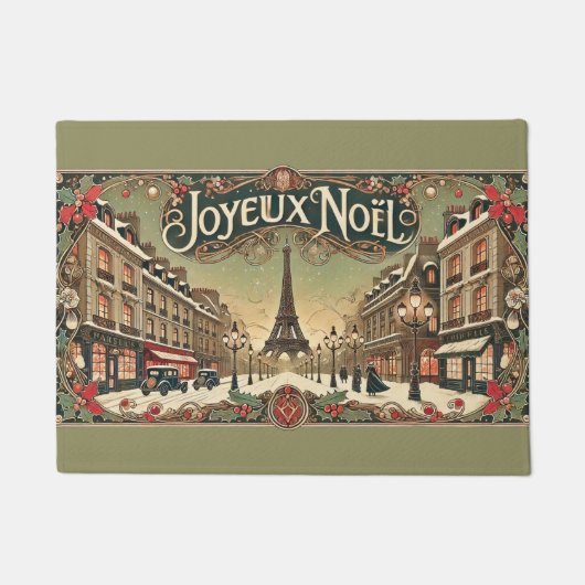 Vintage Noël in Parijs Deurmat (Voorkant)