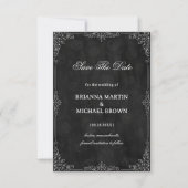 Vintage Noir Siermotief Save The Date (Voorkant)