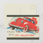 Vintage Nooit band van je auto Valentijn Briefkaart (Voorkant / Achterkant)