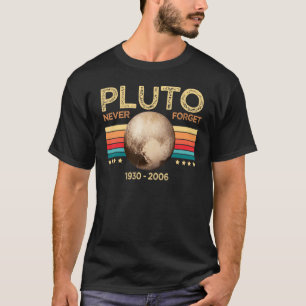 Vintage Nooit Pluto Vergeten Nerdy Astronomie Ruim T-shirt
