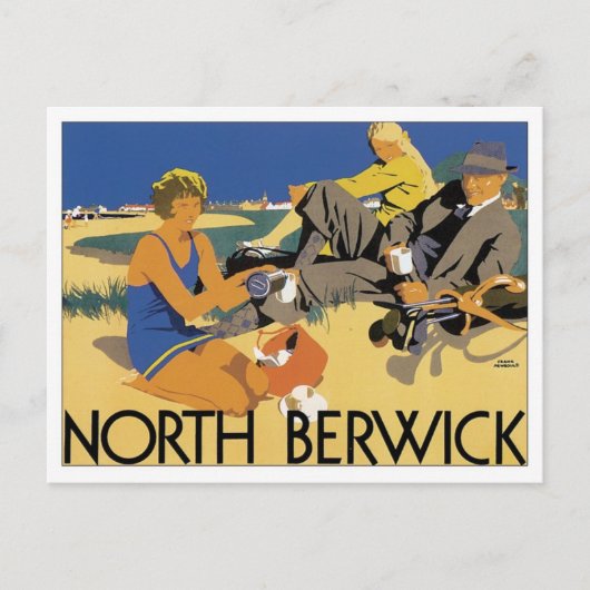 Vintage Noord-Berwick Briefkaart (Voorkant)