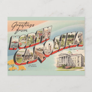 Vintage Noord-Carolina Groet Briefkaart