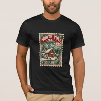 Vintage Noordpool Postzegel Winter Blokhut T-shirt