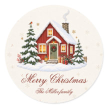 Vintage Noordse Kerst Cottage Vakantiefeest