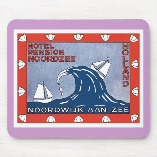 Vintage Noordwijk aan Zee Holland Muismat (Voorkant)
