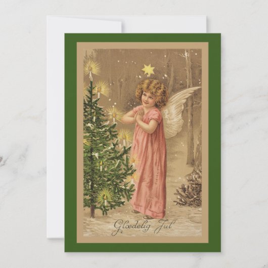 Vintage Noorse kerstkaart uit 1910 Kaart (Voorkant)