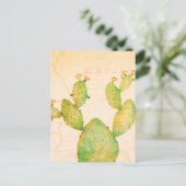 Vintage Nopal Cactus Waterverf Briefkaart (Staand voorkant)