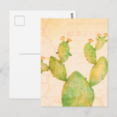 Vintage Nopal Cactus Waterverf Briefkaart (Voorkant / Achterkant)