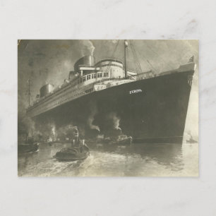 Vintage Norddeutsche Lloyd D. Europa Vrachtschip Briefkaart