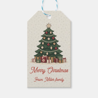 Vintage Nordic Christmas Tree Holiday Party Cadeaulabel