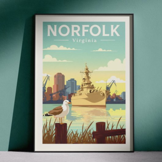 Vintage Norfolk Virginia Poster