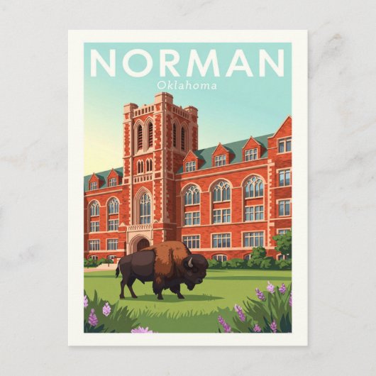 Vintage Norman Oklahoma Briefkaart (Voorkant)