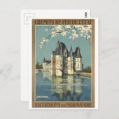 Vintage Normandie France Railways Briefkaart (Voorkant / Achterkant)