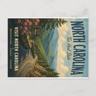Vintage North Carolina Blue Ridge Parkway Schilder Feestdagenkaart