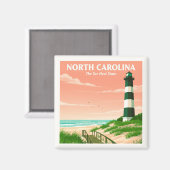 Vintage North Carolina Magneet (Voorkant / Achterkant)