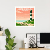 Vintage North Carolina Poster (Thuiskantoor)