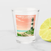Vintage North Carolina Shot Glas (Voorkant)