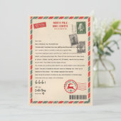 Vintage North Pole Mail Center Personalized Santa  Kaart (Staand voorkant)