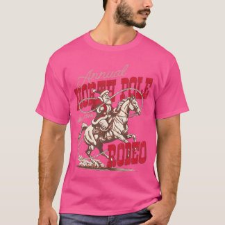 Vintage North Pole Rodeo Cowboy Kerstman Country K T-shirt