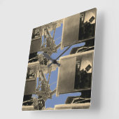 Vintage Northwest Crane Heavy Equipment Vierkante Klok (Hoek)