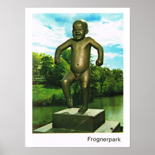 Vintage Norway, Oslo, Frogner Sculpture Park Poster (Voorkant)