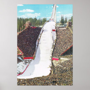 Vintage Norway, Oslo Olympic Stadium, Ski jump Poster